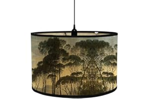 FANSU Abat-Jour en Bambou Classique Moderne Tambour Abat-jour, Remplacement Abat, Jour Fait à la Main, pour Lampe de Table, Suspension, Lampe de Chevet, Lampadaire (grand arbre,30x20cm)