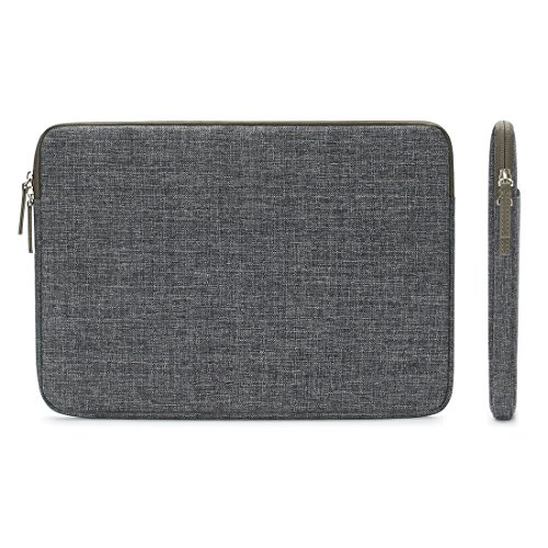 DOMISO 14 Zoll Laptophülle Hülle Tasche Sleeve Schutzhülle Canvas-Gewebe Hülle Sleeve Tasche Laptop Sleeve , Schwarz Grau - 2