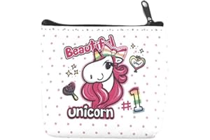 FITWISH Ototon Porte-Monnaie Portefeuille Motif Licorne Mignon Sac Rangment Portable pour Enfant Adulte Cadeau Coin Clé (D)