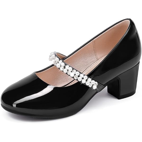 Sandales à Paillettes Pour Fille - Talons Bas, Bout Fermé, Idéales Mariage, Anniversaire, Demoiselle D'honneur - 4