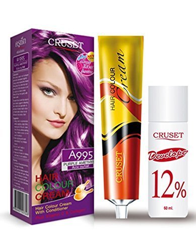 Cruset Hair Color Cream Purple Amethyst A995 Conditioner Permanent Hair Dye by Cruset
