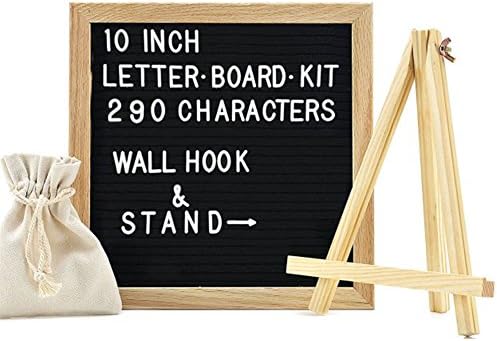 Noticeboards Messages In féltro appendente Cork Board by Letters and Numbers with The Frame of Oak Includes 290 bainche and Punctuation Suitable for Submit Favorite Quotes and Poem Letters or message (Includes Stand)