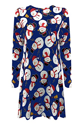 Preisvergleich Produktbild Generic Damen Kleid NAVY / SNOWMAN 16 / 18