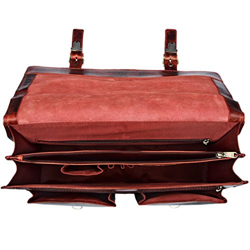 STILORD  Constantin  Vintage Lehrertasche Aktentasche Herren Damen B  rotasche Hauptfach f  r 15 6 Zoll Laptop Umh  ngetasche gro   Leder  Farbe kara 