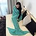 Produktbild Handmade Knitted Mermaid Tail Blanket,Geekshopalbert All Seasons Warm Bed Blanket Sofa Quilt Living Room Sleeping Bag for Adults 70.4x35.2 inch(180x90cm)