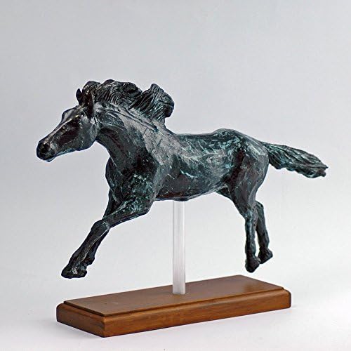 Horse sculpture, Galloping Horse, Ceramic sculpture, bronze patina, Gift for horse lover, Horse art, Horse in motion, modern, Unique, horse