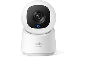 eufy Security Indoor Cam C210, wewnętrzna kamera monitorująca 1080p, funkcja obrotu/pochylenia 360°, WiFi, przewodowa, sztuczna inteligencja dla osób/ruchów, noktowizor, śledzenie AI