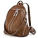 Produktbild UTO Damen Rucksack Geldbörse PU Washed Leder Cabrio Damen Rucksack Reißverschlusstaschen Crossbody Umhängetasche Braun