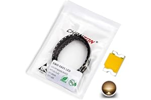 Chanzon 100 pcs 0805 Warm White 3000K SMD LED Diode Lights (Small Surface Mount Chip 2.0mm x 1.2mm for PCB DC 3V 20mA) Super Bright Lighting Bulb Lamps Electronics Components Light Emitting Diodes