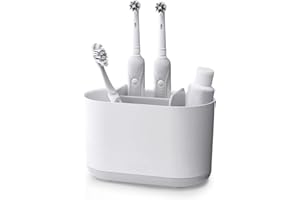 ‎JOSEPH JOSEPH Joseph Joseph Duo Zdejmowany uchwyt na szczoteczki do zębów, do elektryczna szczoteczka do zębów, organizer łazienkowy, biały, duży