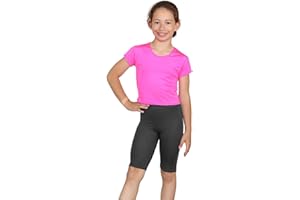janisramone Girls Kids New Plain Stretchy Dance Gymnastics Sports PE School Game Summer Cycling Shorts Pants