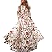 Price comparison product image Staresen Women Floral Dress, Women Casual Half Sleeve Boho Dresses Ladies Graceful Swing Floral-Printed Holiday Maxi Dresses Women's Elegant Floral Printed Skirt Dress White