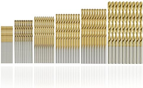 SYCEES 60pcs HSS Micro Drill Bit Set，1mm, 1.5mm, 2mm, 2.5mm 3mm &amp;3.5mm Titanium Metal Twist Drill Bit Set Tools