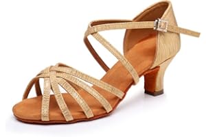 ROSEFINCH Scarpe da Ballo Latino per Le Donne Nero Professionale Scarpe da Ballo Sala da Ballo Partito Salsa Danza Pratica Prestazioni Scarpe Taglia