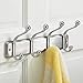 mDesign Wall Mounted Coat Rack - Coat Rail with 8 Door Coat Hooks for Jackets, Robes, Scarves and Towels - Closet Coat Rack - Silver / Chrome