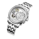 LLLS Mens Uhren wasserdicht Edelstahlsport Analog Quarz Watch Men Business Casual Chronograph Wrist Watch