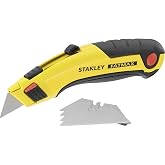 STANLEY FATMAX Retractable Blade Knife, InstantChange System, Steel Body, Blade Picker, Rubber Finger Rest, Supplied with 5 B