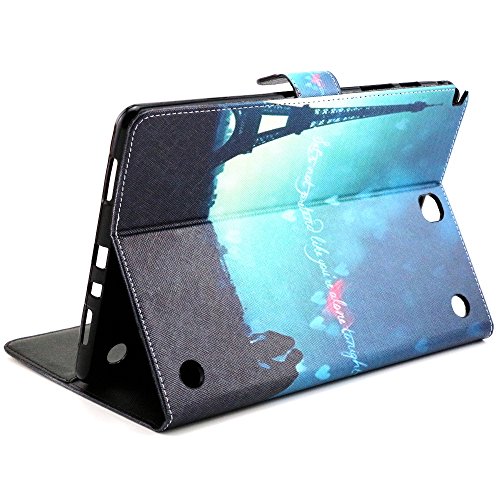 Galaxy Tab A 9.7 SM-T550 Hülle, Deenor Cute Colorful Design Flip Tasche PU Leder Abdeckung Stand Schutzhülle für Samsung Galaxy Tab A 9.7 SM-T550. (Night tower) - 7