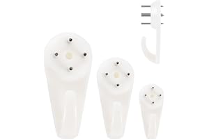 WASAII 60Pcs Assorted Non-Trace Picture Hooks for Hard Walls No Nails Traceless Picture Hanging Kit for Picture Frame Photo Fixing Pictures Hangers Hook for Plasterboard Latex Lime Drywall Concrete Walls