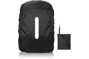 Capaneus Housse de Pluie pour Sac à Dos avec Bandes réfléchissantes, Protege Sac a Dos Réfléchissante pour Camping Randonnée Voyage Cyclisme