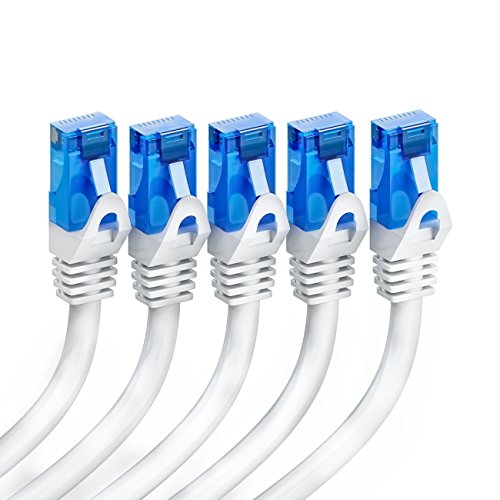 [SET 5 Stück] deleyCON 0,5m CAT6 Netzwerkkabel / U-UTP RJ45 / CAT-6 Lan Kabel Patchkabel Kupfer / Switch Router Modem Repeater Patchpanel – Weiß - 2