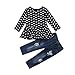 Produktbild LEXUPE Mädchenbekleidung, Kleinkind Baby Kind MäDchen Kleid Top T-Shirt Denim Jeans Zerrissene Hose Kleidung Set