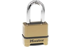 Master Lock M175XDLF Solidny zamek szyfrowy na zewnątrz mosiężne wykończenie szekla 3,8 cm