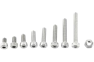 WALFRONT M2.5 Kit de 300pcs Assortiment Vis Boulon Douille Hexagonale Tête Fraisée Plate/Bombée/Cylindrique en Acier Inoxydable A2 avec Ecrous, M2.5 x 4/5/6/8/10/12/16/20mm (Tête Cylindrique)