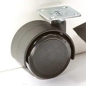 Smart Shelter Polypropylene Plastic Twin Castor wheels for Furniture Plate Type (Black) - Set of 4 pieces