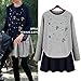 MLG142 2015 Autumn The New Thin Printing Long-sleeved dress (L, GRAY)