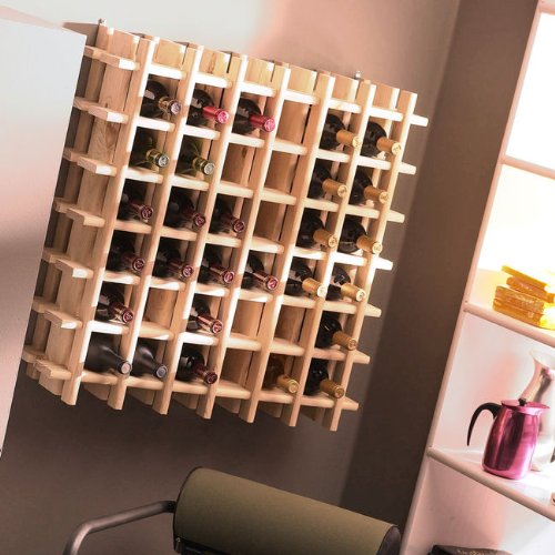 Modulares Weinregal System PRIMAVINO, für 36 Fl., Holz Kiefer natur, stapelbar / erweiterbar – H 76 x B 75 x T 22 cm - 7