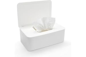 Minfuerang Scatola per Salviette Umide,19x12.3x7cm,Porta Salviette con Coperchio,Dispenser per Salviette Umidificate,Antipolvere,per Ristorante,Auto,Bagno,Home,Office(Bianco)