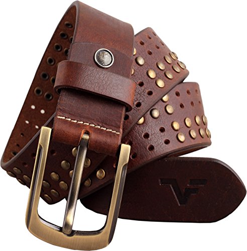 VENER FABICA Men's Leather Belt (Brown 