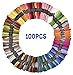 Produktbild Premium Stickgarne Stickgarn Kreuzstich garne,DIKETE® 100 stück Stickgarn Embroidery Floss multifarben weicher Baumwolle perfekt für Friendship Bracelets Freundschaftsbänder Kit