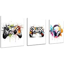 6 Posters Gamer 3D Pour Décor Murale - Set De 6 Tableaux Gaming Pour Chambre Et Salon