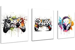 Kepuarm 3Pcs Gamer Posters Jeu Vidéo Déco, Affiche de Jeu avec Cadre, Decoration Murale Chambre Gaming, Art Toile Peinture Photo pour Garçons Chambre, dortoir (30 x 40 cm) (12x16 inch)