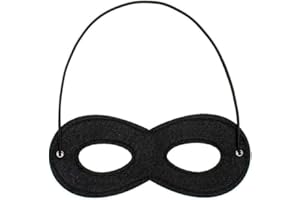 WILLOWS CASTLE Black Superhero Eye Mask, Adjustable Elastic Rope - Great for Cosplay Halloween Costume Domino Masquerade Party Accessory Favour