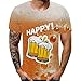 Produktbild TWISFER Herren Sommer Funny T-Shirt 3D Drucken Bier Print Rundhal-Ausschnitt Kurzarm Tshirt mit Brief Männer T-Shirts Oberteile Hemden Tops
