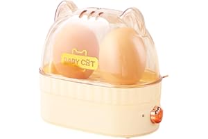 ORTUH Rapid Egg Boiler, Multi-functional Electric Poacher Egg Boiler for Up to 2 Eggs, Auto Shut Off Function, Energy Efficient, Hard Boiled Egg Cooker for Soft, Half and Hard Boiled Eggs