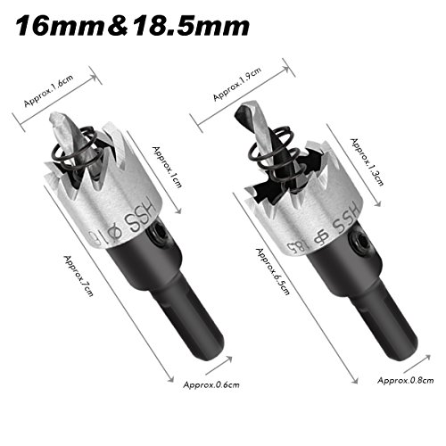 YKEZHU 5PCS Carbide Spitze HSS Bohrer Lochsäge Set Edelstahl Metall Legierung 16-30mm - 7