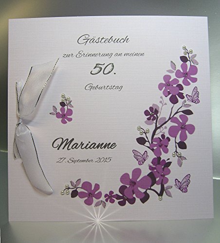 Gästebuch zum Geburtstag mit Namen 13008 in brombeer