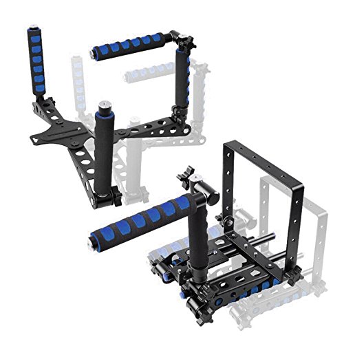 Andoer Pliable Aluminium alliage monter le Support Rig stabilisateur 1 4  vis      paulement avec Kit de support cam  ra tournage   quipement pour Canon Nikon Lumix Sony Pentax Olympus DSLR cam  ra