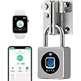 Gym Locker Padlock eLinkSmart Fingerprint Unlock via Phone iOS Watch App, Anti-Theft, Schedule, IP67 Waterproof, Smart Padlock for Gym Locker, Backpack, USB C
