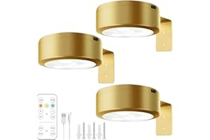 Fiotha 3 Stück Bilderleuchte Kabellos, LED Wiederaufladbar Malerei Licht, Bildbeleuchtung Kabellos mit Fernbedienung, Bilderrahmen Lichts Ohne Bohren, Bild Licht 3 Lichtfarben, Picture Lights for Wall