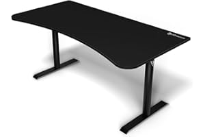 Arozzi Arena-NA-Pure-Black Arena Gaming Desk, Pure Black