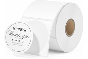 MUNBYN 50 x 50mm Circle Thermal Sticker Labels, Self-Adhesive Round Direct Thermal Labels, Multi-Purpose Roll Thermal Stickers for Business