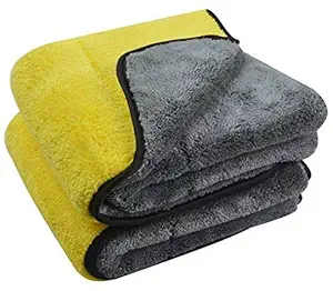 Auto Snap Microfiber Cleaning Cloth Multipurpose 60x27 For Dusting Detailing & Polishing All Vehicles Office Kitchen Home Highly Absorbent, Lint and Streak Free 800 GSM Pack Of 1 (Rondom Color)