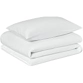 Amazon Basics Organic Cotton Duvet Cover Set for 80/90 Bed, 2 Pieces, Duvet Cover 135 x 200 cm and 1 Pillowcase 50 x 80 cm, W