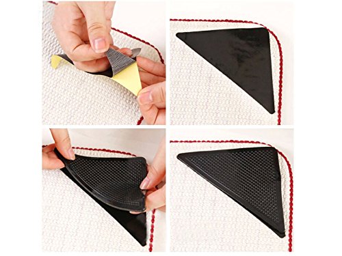 Teppich-Unterlage Anti Slip Pad für Teppiche und Teppichböden schwarz 8 Stück - 2