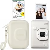 Instax Mini LiPlay Hybrid Fotoğraf Makinesi 20'li Film Liplay &Ccedil;antalı Set (Misty White)